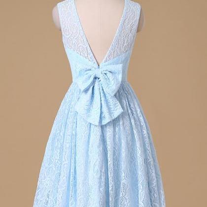 Scoop Lace Bridesmaid Dresses,a-line Lace Short..