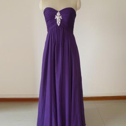 Purple Bridesmaid Dresses,a-line Chiffon..