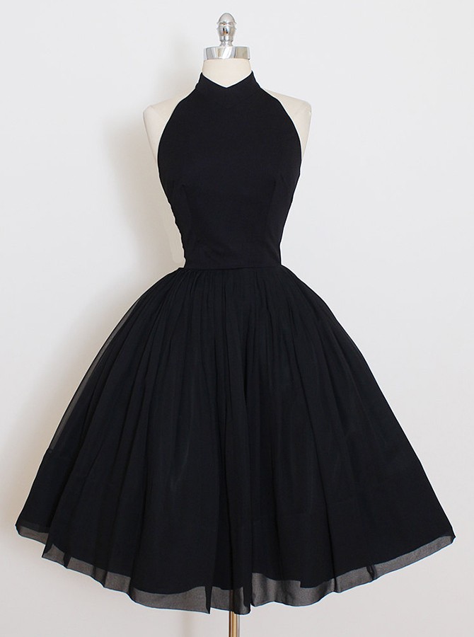 black a line knee length dress